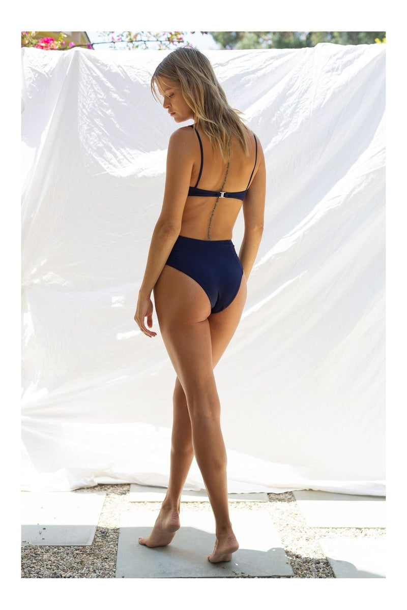 Navy Blue High Waisted Bikini Bottom