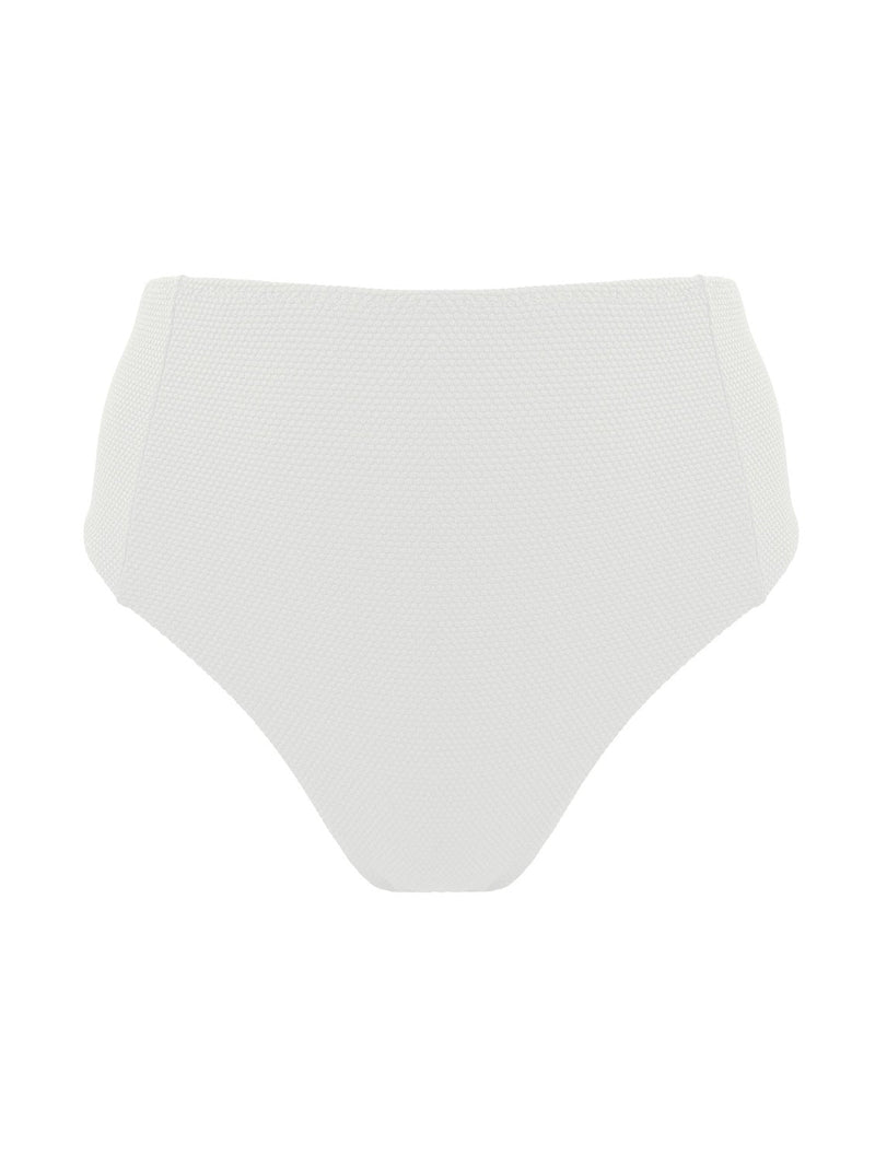 white high waisted bikini bottom