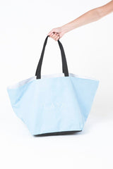light blue tote bag