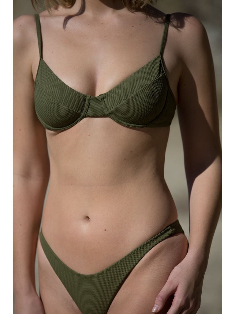 army green bikini top