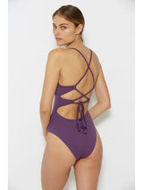 lavender plunge one piece swimsuit