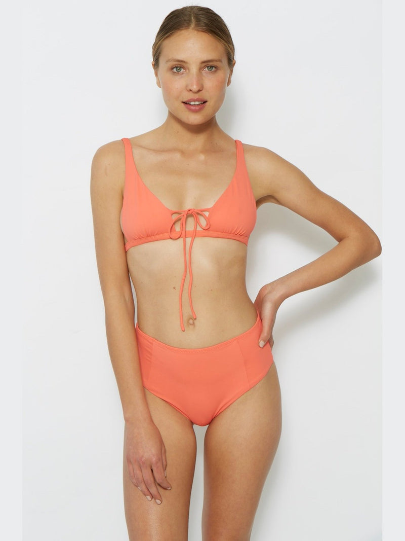 triangle bikini top in coral