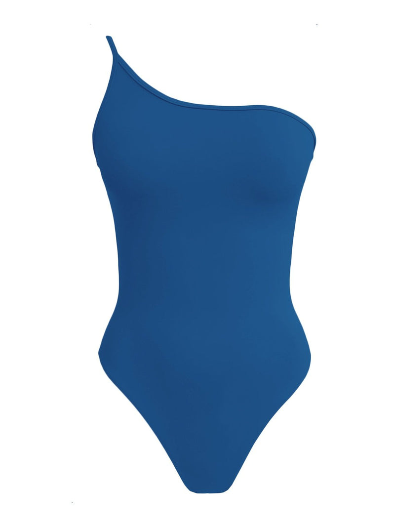 one piece blue swimsuit
