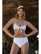white bathing suit top