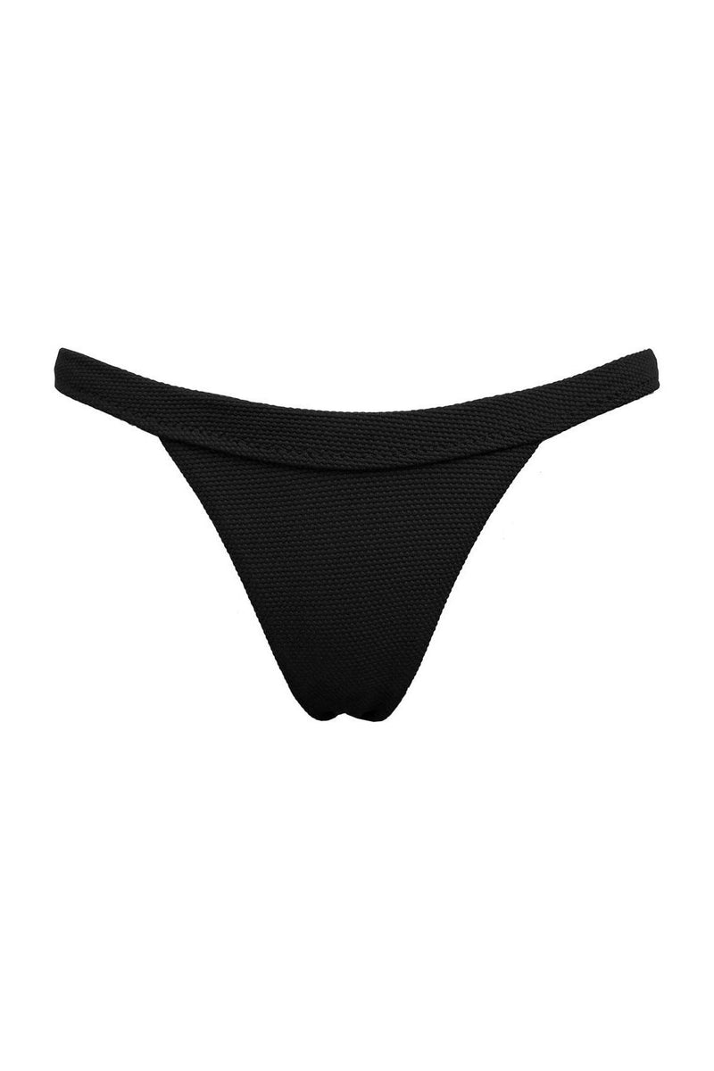high leg black bikini bottom